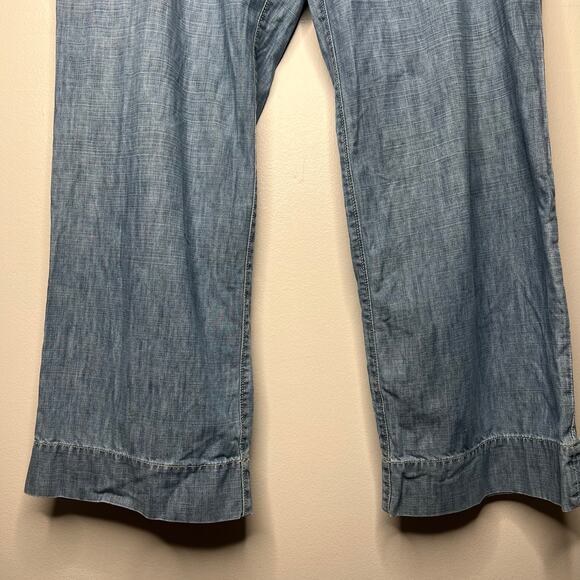 GAP Women's Drawstring Wide Leg Jeans Size 16 Blue Denim Casual Coastal Preppy - Picture 3 of 8